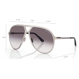 Tom Ford - Xavier Sunglasses - Occhiali da Sole Pilota Oversized - Argento - FT1060 - Occhiali da Sole - Tom Ford Eyewear