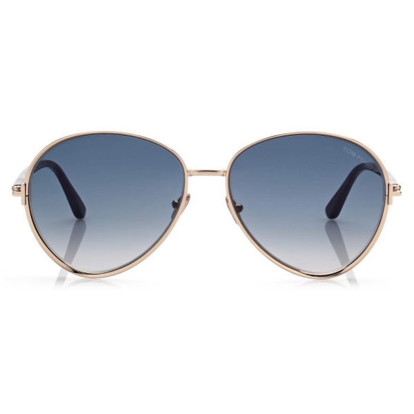 Tom Ford - Rio Sunglasses - Occhiali da Sole Pilota - Oro Rosa Blu - FT1028 - Occhiali da Sole - Tom Ford Eyewear