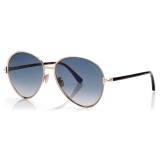 Tom Ford - Rio Sunglasses - Occhiali da Sole Pilota - Oro Rosa Blu - FT1028 - Occhiali da Sole - Tom Ford Eyewear