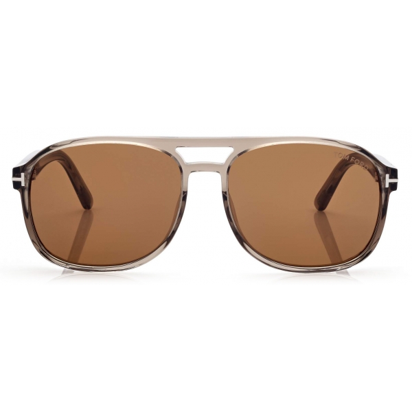 Tom Ford - Rosco Sunglasses - Occhiali da Sole Navigatore - Marrone Chiaro - FT1022 - Occhiali da Sole - Tom Ford Eyewear