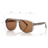 Tom Ford - Rosco Sunglasses - Occhiali da Sole Navigatore - Marrone Chiaro - FT1022 - Occhiali da Sole - Tom Ford Eyewear