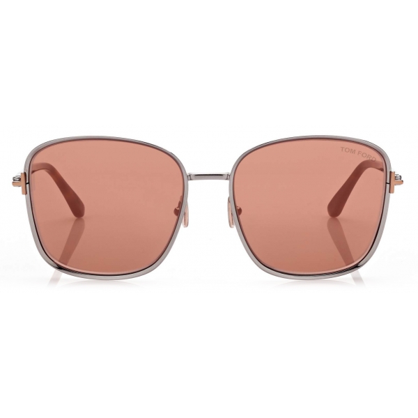 Tom Ford - Fern Sunglasses - Occhiali da Sole Squadrati - Oro Rosa Sfumato - FT1029 - Occhiali da Sole - Tom Ford Eyewear