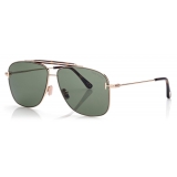 Tom Ford - Jaden Sunglasses - Occhiali da Sole Navigatore - Oro Rosa Verde - FT1017 - Occhiali da Sole - Tom Ford Eyewear