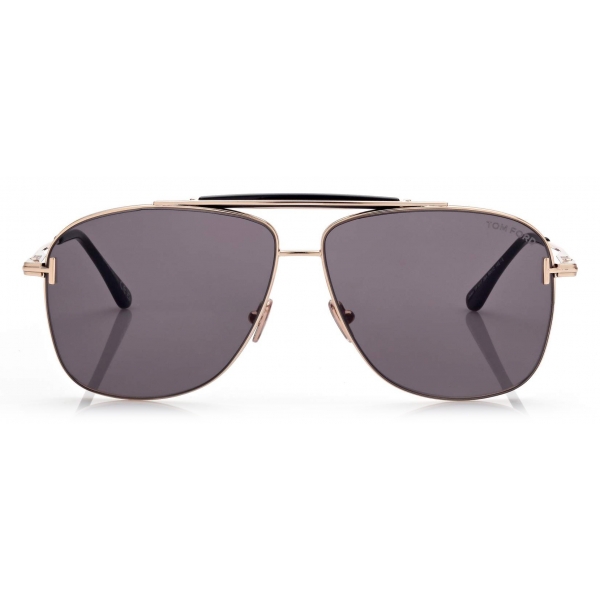 Tom Ford - Jaden Sunglasses - Occhiali da Sole Navigatore - Oro Rosa Fumo - FT1017 - Occhiali da Sole - Tom Ford Eyewear