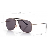 Tom Ford - Jaden Sunglasses - Navigator Sunglasses - Rose Gold Smoke - FT1017 - Sunglasses - Tom Ford Eyewear