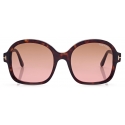 Tom Ford - Hanley Sunglasses - Occhiali da Sole a Farfalla - Havana Scuro - FT1034 - Occhiali da Sole - Tom Ford Eyewear
