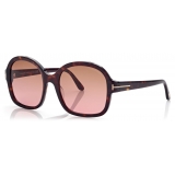 Tom Ford - Hanley Sunglasses - Occhiali da Sole a Farfalla - Havana Scuro - FT1034 - Occhiali da Sole - Tom Ford Eyewear