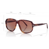 Tom Ford - Anton Sunglasses - Occhiali da Sole Squadrati - Havana Scuro - FT1024 - Occhiali da Sole - Tom Ford Eyewear