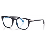 Tom Ford - Blue Block Round Opticals - Round Optical Glasses - Black - FT5868-B - Optical Glasses - Tom Ford Eyewear