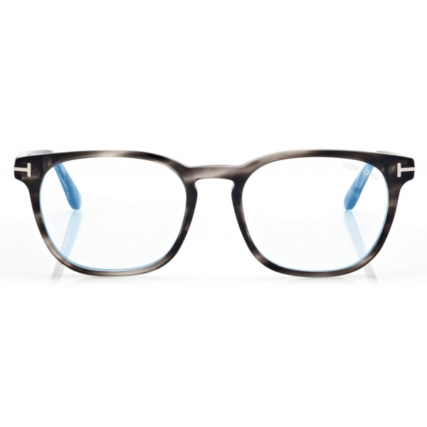 Tom Ford - Blue Block Round Opticals - Occhiali da Vista Rotondi - Grigio - FT5868-B - Occhiali da Vista - Tom Ford Eyewear