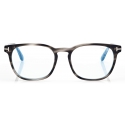 Tom Ford - Blue Block Round Opticals - Occhiali da Vista Rotondi - Grigio - FT5868-B - Occhiali da Vista - Tom Ford Eyewear