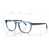 Tom Ford - Blue Block Round Opticals - Round Optical Glasses - Blue - FT5868-B - Optical Glasses - Tom Ford Eyewear