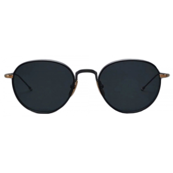 Thom Browne - Titanium Round Sunglasses - Brushed Gold Black - Thom ...