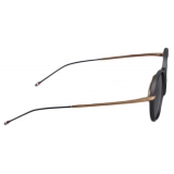 Thom Browne - Titanium Round Sunglasses - Brushed Gold Black - Thom Browne Eyewear