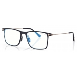 Tom Ford - Blue Block Square Opticals - Square Optical Glasses - Black - FT5865-B - Optical Glasses - Tom Ford Eyewear