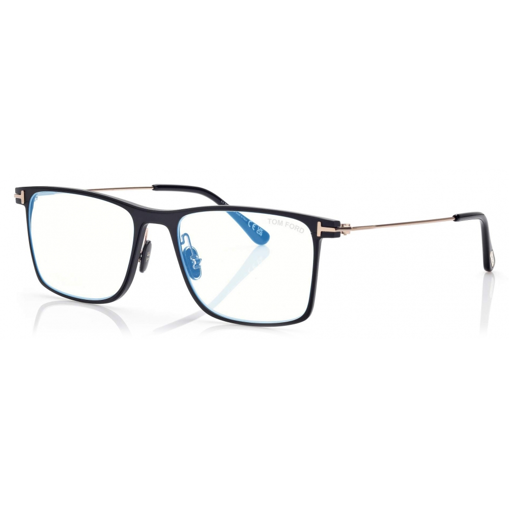 Tom Ford - Blue Block Square Opticals - Square Optical Glasses - Black ...