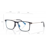 Tom Ford - Blue Block Square Opticals - Occhiali da Vista Squadrati - Nero - FT5865-B - Occhiali da Vista - Tom Ford Eyewear