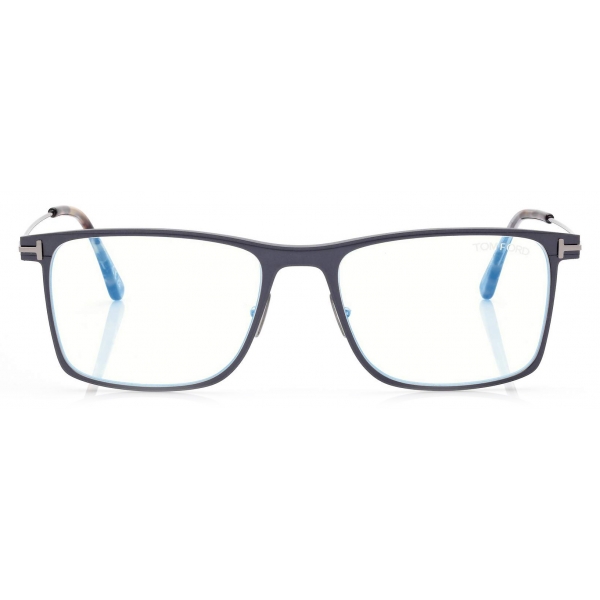 Tom Ford - Blue Block Square Opticals - Occhiali da Vista Squadrati - Grigio - FT5865-B - Occhiali da Vista - Tom Ford Eyewear