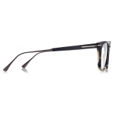 Tom Ford - Square Horn Opticals - Occhiali da Vista Squadrati - Corno Chiaro - FT5884-P - Occhiali da Vista - Tom Ford Eyewear