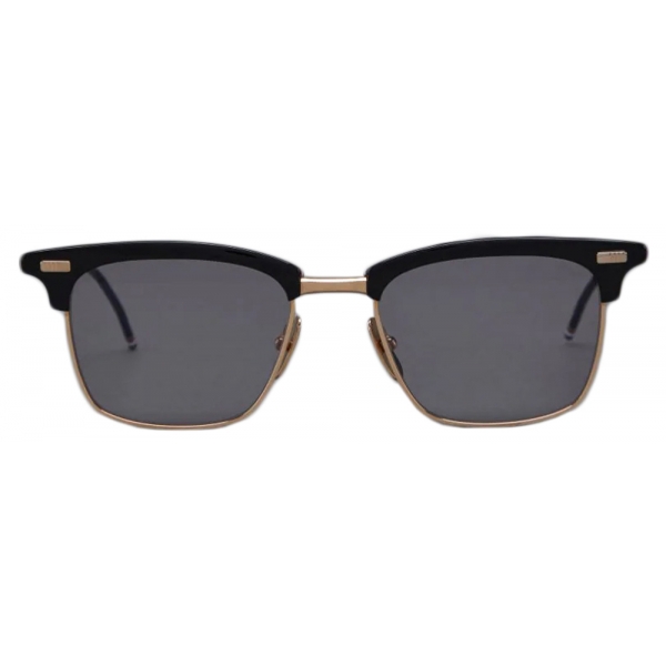 Thom Browne - Acetate and Titanium Rectangular Sunglasses - Black Gold Grey - Thom Browne Eyewear