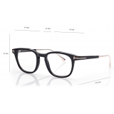 Tom Ford - Square Horn Opticals - Occhiali da Vista Squadrati - Corno Nero - FT5884-P - Occhiali da Vista - Tom Ford Eyewear