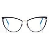 Tom Ford - Blue Block Cat Eye Opticals - Occhiali da Vista Cat Eye - Nero - FT5877-B - Occhiali da Vista - Tom Ford Eyewear