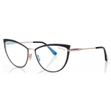 Tom Ford - Blue Block Cat Eye Opticals - Occhiali da Vista Cat Eye - Nero - FT5877-B - Occhiali da Vista - Tom Ford Eyewear