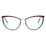 Tom Ford - Blue Block Cat Eye Opticals - Cat Eye Optical Glasses - Red - FT5877-B - Optical Glasses - Tom Ford Eyewear