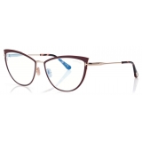 Tom Ford - Blue Block Cat Eye Opticals - Cat Eye Optical Glasses - Red - FT5877-B - Optical Glasses - Tom Ford Eyewear