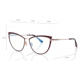 Tom Ford - Blue Block Cat Eye Opticals - Cat Eye Optical Glasses - Red - FT5877-B - Optical Glasses - Tom Ford Eyewear