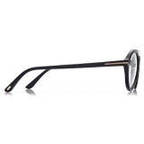 Tom Ford - Pilot Horn Opticals - Occhiali da Vista Cat Eye - Corno Nero - FT5883-P - Occhiali da Vista - Tom Ford Eyewear