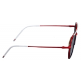 Thom Browne - Titanium Square Aviator Sunglasses - Blue Matte Red White - Thom Browne Eyewear