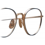 Thom Browne - Acetate and Titanium Round Eyeglasses - Navy Gold - Thom Browne Eyewear