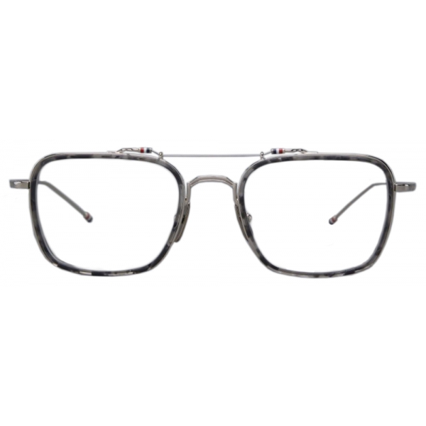 Thom Browne - Acetate and Titanium Rectangular Eyeglasses - Grey Tortoiseshell - Thom Browne Eyewear