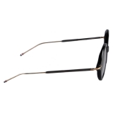 Thom Browne - Occhiali da Vista Tondi in Acetato e Titanio - Nero Oro - Thom Browne Eyewear