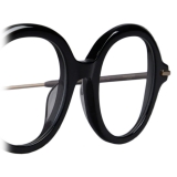 Thom Browne - Occhiali da Vista Tondi in Acetato e Titanio - Nero Oro - Thom Browne Eyewear