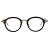 Thom Browne - Occhiali da Vista Tondi in Acetato e Titanio - Nero Oro - Thom Browne Eyewear
