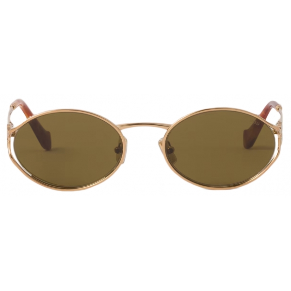 Miu Miu - Miu Miu Logo Collection Sunglasses - Oval - Brass Loden - Sunglasses - Miu Miu Eyewear