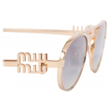 Miu Miu - Miu Miu Logo Collection Sunglasses - Oval - Gold Gradient Iris - Sunglasses - Miu Miu Eyewear