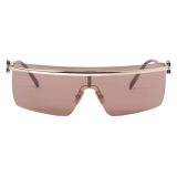 Miu Miu - Occhiali Miu Miu Logo Collection - Maschera - Oro  Pallido Tabacco - Occhiali da Sole - Miu Miu Eyewear