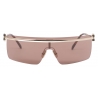 Miu Miu - Miu Miu Logo Collection Sunglasses - Shield - Pale Gold Tobacco - Sunglasses - Miu Miu Eyewear
