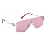 Miu Miu - Miu Miu Logo Collection Sunglasses - Shield - Pale Gold Amaranth - Sunglasses - Miu Miu Eyewear