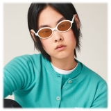 Miu Miu - Miu Miu Regard Collection Sunglasses - Oval - Talc Medlar - Sunglasses - Miu Miu Eyewear