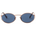 Miu Miu - Occhiali Miu Miu Logo Collection - Maschera - Oro  Rosa Blu - Occhiali da Sole - Miu Miu Eyewear