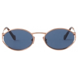 Miu Miu - Occhiali Miu Miu Logo Collection - Maschera - Oro  Rosa Blu - Occhiali da Sole - Miu Miu Eyewear