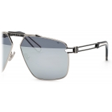 Philipp Plein - Aviator Silver Plein Seventies Sunglasses - Shiny Palladium - Sunglasses - Philipp Plein Eyewear