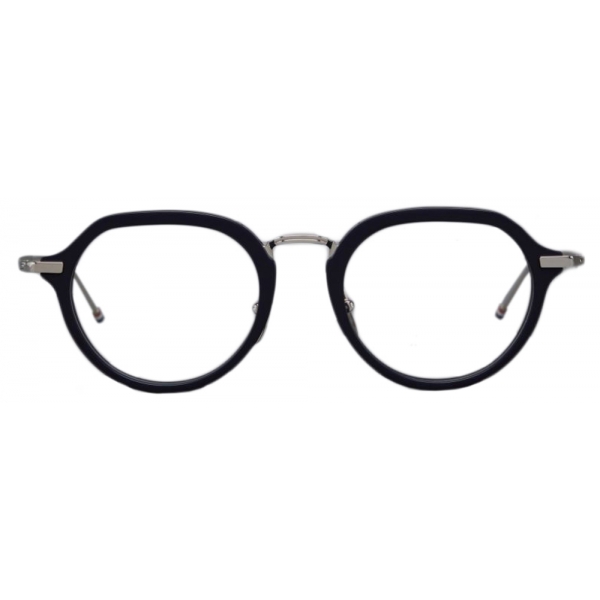 Thom Browne - Acetate and Titanium Round Eyeglasses - Titanium Navy - Thom Browne Eyewear