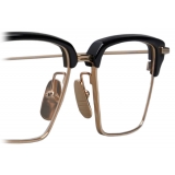 Thom Browne - Occhiali da Vista Rettangolare in Acetato e Titanio - Nero Oro - Thom Browne Eyewear