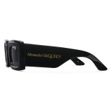 Alexander McQueen - Occhiali da Sole Rettangolari Bold da Donna - Nero Fumo - Alexander McQueen Eyewear