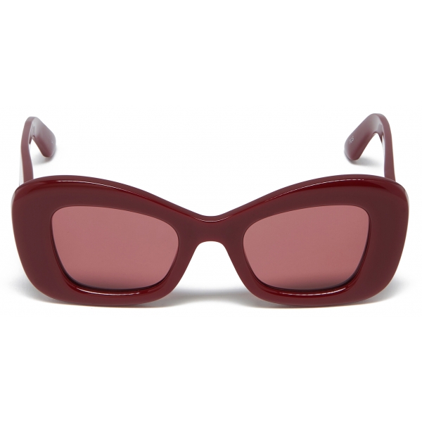 Alexander McQueen - Women's Bold Cat-Eye Sunglasses - Burgundy - Alexander McQueen Eyewear